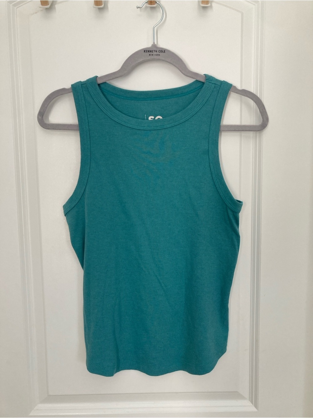 Women's Teal Ribbed Tank Top